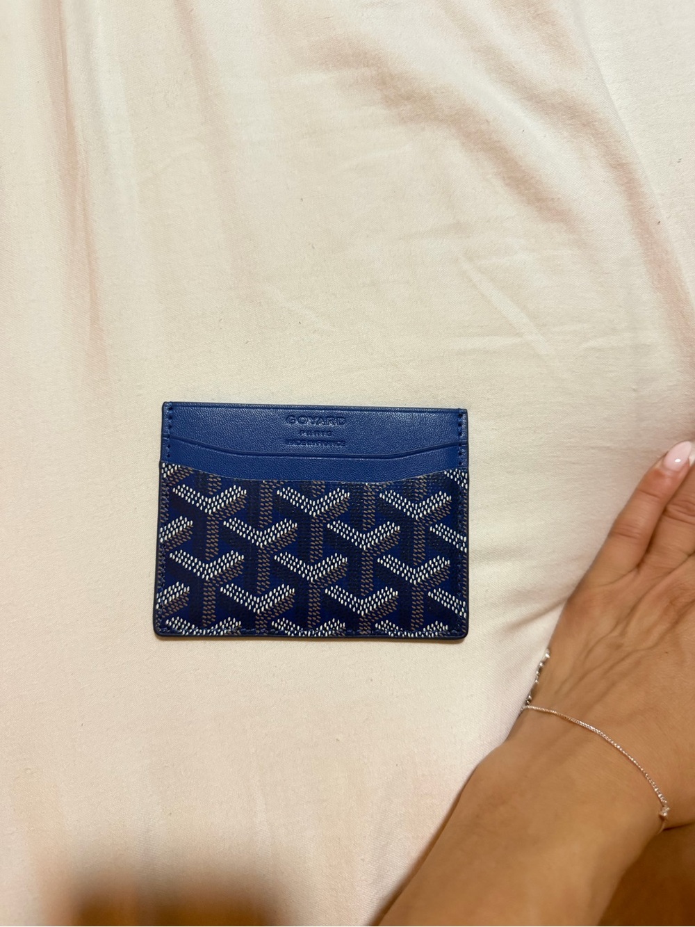 Goyard Blue Chevron Card Holder